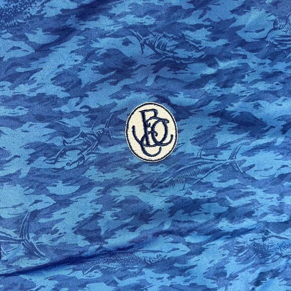 Peter Millar Summer Comfort Fish Camo Print Polo Blue Men's XL Performance Golf - Picture 5 of 10